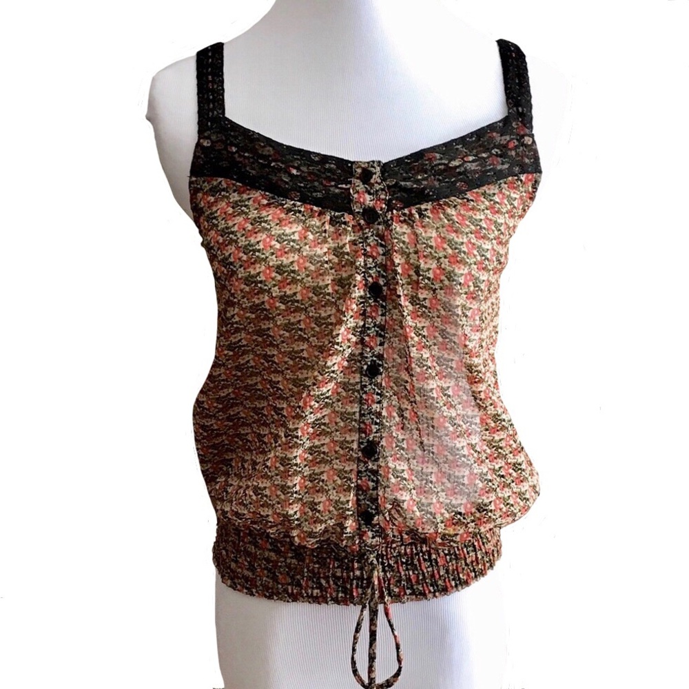 Flawless Fire Los Angeles Sheer Floral Lace Tank